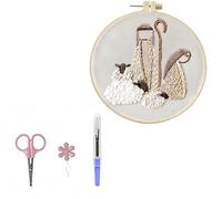 YIGZYCN Juego de bordado con patrón religioso con instrucciones (idioma español no garantizado), suministros de manualidades para principiantes con aro de costura, juego de agujas de hilo