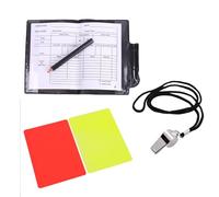 YIGZYCN Juego de cartas de árbitro de fútbol, juego de tarjetas amarillas de árbitro deportivo, silbatos de metal con cordón para escuela, fútbol, baloncesto