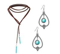 YIGZYCN Juego de joyas bohemias para mujer, joyería de moda, turquesa, collar, pulsera, aretes, gafas de sol, diadema, regalo, Piedra