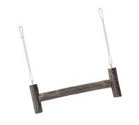 YIGZYCN Juguete colgante de madera para pájaros con cadena, soporte de madera, balancín para mascotas pequeñas, alivio del aburrimiento, ejercicio, descanso, juguete de madera natural