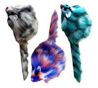 YIGZYCN Juguete de peluche colorido con plumas para mascotas, roedores, animales chirriantes, entretenimiento interactivo para gatitos, gatos de felpa suave con sonido