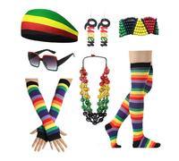 YIGZYCN Juneteenth - Juego de joyas africanas para mujer, accesorios de Jamaica, aretes colgantes de reina, pulsera con cuentas de gafas de sol para mujeres negras, Tela