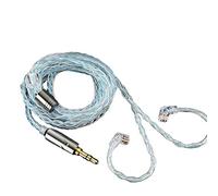YIGZYCN Línea de actualización de auriculares chapada en plata de ocho hebras con 0,78 mm de repuesto de 2 pines para cable de auriculares QKZ-ZXN/ZXT/AK6