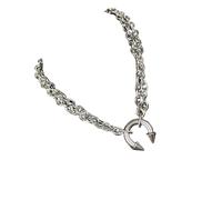 YIGZYCN Llamativa cadena colgante versátil para dije de calle, varias ocasiones, acero inoxidable, joyería industrial, cadena con colgante de herradura, One Size, como se describe, como se describe