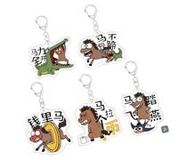 YIGZYCN Llavero de acrílico plano 2D con diseño de caballo, accesorios estéticos, anillos de coche, bolso, mochila, bolso de mano, dije para mujer