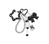 YIGZYCN Llavero de metal acrílico con diseño compacto de guitarra y estrella, diseño compacto de notas musicales, llavero único de música, a