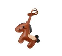 YIGZYCN Llavero de piel sintética con diseño de caballo, con acabado de decoración, multifuncional, colgante para llaves o tiradores de cremallera, dije de bolsa, marrón claro, Talla única