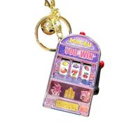 YIGZYCN Llavero giratorio de juego de frutas, luces LED coloridas y música, perfecto para recuerdos de fiesta y recuerdos, llavero de máquina de frutas, Morado (, Talla única