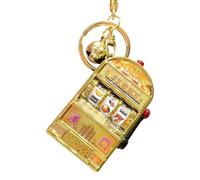 YIGZYCN Llavero giratorio de juego de frutas, luces LED coloridas y música, perfecto para recuerdos de fiesta y recuerdos, llavero de máquina de frutas, dorado, Talla única