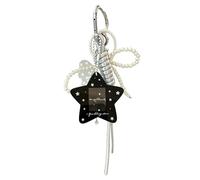 YIGZYCN Llavero minimalista moderno para bolsos y accesorios, diseño de estrella de moda, soporte para marco de fotos, diseño de nudo de mariposa, Negro, Talla única