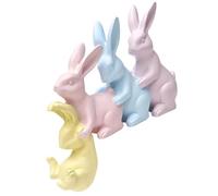 YIGZYCN Lovely Bunnies - Escultura de decoración de Pascua para interiores, adorno de primavera para decoración de mesa del hogar