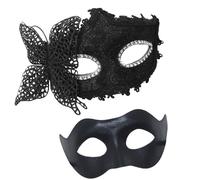 YIGZYCN Máscara de máscaras para parejas, máscara de media cara, disfraz de Halloween, para mujeres y hombres, Halloween, boda, baile de graduación
