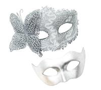 YIGZYCN Máscara de máscaras para parejas, máscara de media cara, disfraz de Halloween, para mujeres y hombres, Halloween, boda, baile de graduación