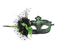 YIGZYCN Máscara de media cara con decoración de flores, máscara de fiesta de Halloween, máscara con plumas, para mujer, cosplay