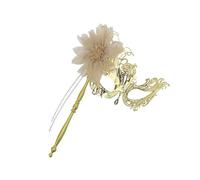 YIGZYCN Máscara de media cara de metal con diamantes de imitación de flores para mujer