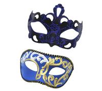 YIGZYCN Máscara de pareja para hombres y mujeres, máscara de media cara para Halloween, boda, mascarada