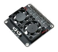 YIGZYCN Mejora la disipación de calor, módulo de expansión de ventilador de refrigeración doble para Raspberry 5 con diseño de retroiluminación LED de perfil bajo, placa de expansión de ventilador de