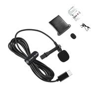 YIGZYCN Micrófono de solapa USB C para computadoras con tecnología de cancelación de ruido, micrófono Lavalier para transmitir entrevistas de video en línea, micrófono tipo C