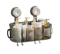 YIGZYCN Moderno estante con ventosa para decoraciones de baño elegantes y práctico soporte de organización de artículos, fácil de instalar