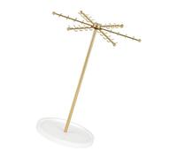 YIGZYCN Organizador giratorio de joyería dorado con 48 ganchos para collares, pulseras, aretes, llaves, decoración moderna para el hogar, regalo con acabado dorado