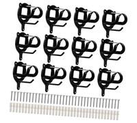 YIGZYCN Paquete de 12 cierres de hierro con accesorios de montaje para almacenamiento en pared, equipo de caballo, color negro mate, sujetadores de montaje con tornillos