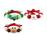 YIGZYCN Paquete de 3 collares de felpa para mascotas con pompones coloridos para fiestas, Navidad, collares de gatos de temporada para celebraciones de festivales