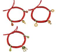 YIGZYCN Paquete de 3 collares para gatos, perros, campanas, colgantes de Año Nuevo, collar de gatos chinos, collar trenzado, accesorios para mascotas