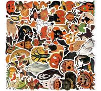 YIGZYCN Paquete de etiquetas de dibujos animados de Halloween, 52 unidades, transferencias de PVC verde para paneles de cubierta, actividades escolares, tareas de arte decorativas, fiestas de