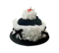 YIGZYCN Pinza para el pelo ligera y cómoda para sombrero de cumpleaños con diseños de pastel de color crema, decoración para el cabello para mujeres de