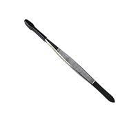 YIGZYCN Pinzas de acero inoxidable, ligeras, planas, para cabeza, con punta de goma, para sellos, monedas, joyas, laboratorio, hobby, cangrejo, punta plana, sello de monedas con punta de goma