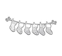 YIGZYCN Plantillas de corte de metal para calcetines de Navidad, manualidades, tarjetas, troquelado, corte de Navidad