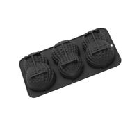 YIGZYCN Pudines de silicona resistentes a las temperaturas, 3 cavidades, mousses de maní, moldes para pasteles, postres para hornear, accesorios para hornear frutas verdes, postres multiusos