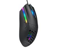 YIGZYCN RGBs ilumina cable óptico huecos, diseño de 6 botones programables 6400DPI para juegos de escritorio