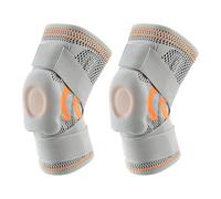 YIGZYCN Rodillera deportiva con estabilizadores de resorte, manga elástica para rótula para mujeres y hombres, baloncesto, correr, ciclismo, deporte, soporte con estabilizadores laterales