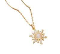 YIGZYCN Sofisticado collar de flores de circonita, collar floral moderno hecho de acero resistente a las alergias para reuniones