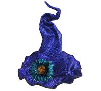 YIGZYCN Sombrero clásico de bruja para disfraz de mago trenzado con flor de muñeca para entusiastas de Halloween y eventos de juego de rol