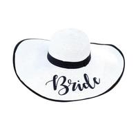 YIGZYCN Sombrero de novia de ala ancha, sombrero de sol para vacaciones en la playa, despedida de soltera, fiesta