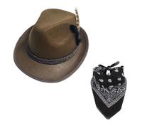 YIGZYCN Sombrero de plumas para disfraz de Oktoberfest para adultos, incluye bufanda y gafas con marco de corazón