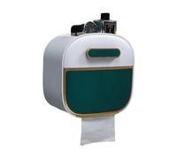 YIGZYCN Soporte con estante y cajón, dispensador de almacenamiento de rollos de pared adhesivo para pañuelos de baño