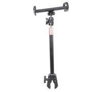 YIGZYCN Soporte de abrazadera para teléfono, 2 postes ajustables, longitudes de 14 a 21 cm, 23 a 39 cm, giratorios, empuñaduras de escritorio para reuniones en línea, soporte ajustable para teléfono