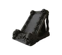 YIGZYCN Soporte para teléfono con diseño de calavera gótica, soporte para dispositivo de escritorio negro con ángulo para videollamadas, lectura, transmisión, oficinas, dormitorio, smartphone