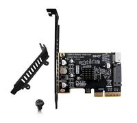 YIGZYCN Tarjeta de expansión PCIe a USB 3.2 tipo E con fuente de alimentación de 15 pines para transferencia de datos estable de 20 Gbps, tarjeta de expansión de escritorio USB C