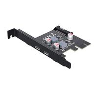YIGZYCN Tarjeta PCI-E de 2 puertos PCIe Convertidor PCI-E a tipo C PD 20W Tarjeta de expansión PCI-Express Ranura X16