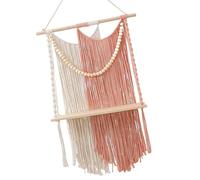 YIGZYCN Tassels Styles - Estante de pared de macramé con diseño de cuentas de madera, ideal para mostrar estilos individuales en cualquier habitación