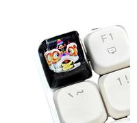 YIGZYCN Tecla de resina translúcida hecha a mano con arte de Dragon Dance para teclados mecánicos RGB translúcidos