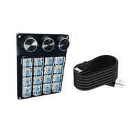 YIGZYCN Teclado macro portátil de 16 teclas con diales programables para controles avanzados de juegos y teclados de gestión multimedia, teclado de perilla de aduana
