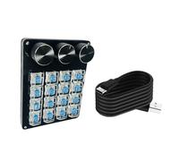 YIGZYCN Teclado macro portátil de 16 teclas con diales programables para controles avanzados de juegos y teclados de gestión multimedia, teclado de perilla de aduana