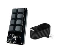 YIGZYCN Teclado programable eficiente de 3 teclas, 4 teclas, 6 y 8 teclas con perilla única, accesorio mecánico para juegos para teclado macro programable de funcionamiento optimizado