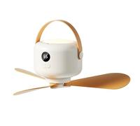 YIGZYCN Ventilador de camping con hojas desmontables, batería recargable, 5 velocidades ajustables, iluminación con control remoto, para exteriores y dormitorios, ventilador de techo portátil para