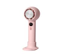 YIGZYCN Ventilador de mano recargable de 3 engranajes, pantalla digital, ventilador de bolsillo para viajes, oficina, hogar, camping, al aire libre, tres velocidades